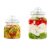 BJ Baiji glass sealed jar pickle jar tea storage jar thickened jar 650ML 950ML 2 pieces