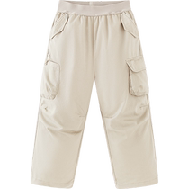 Mini Balabala boys and girls childrens pants summer baby cotton soft texture breathable overalls trousers