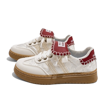 Humanistic casual shoes 2024 autumn design niche breathable moral training shoes womens white shoes female student sneakers