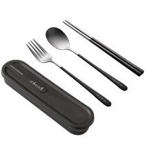 onlycook 304 stainless steel chopsticks and spoon set with portable tableware storage box for office workers chopsticks and spoons