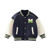 Qi Qi Xiong Boys Baseball Jacket Spring and Autumn Childrens Spring Tops Retro Boy Baby Clothes 2024 New Style