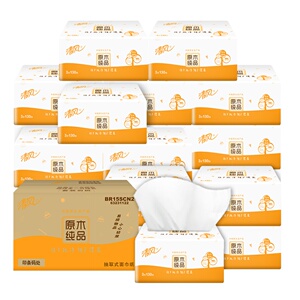 89.12元包邮 Breeze 清风 原木纯品抽纸 3层130抽24包 *4