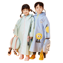 MISSRAIN Rain Cartoon Monster Series Childrens Raincoat Boys and Girls with School Bags Rain Poncho for Primary School Students