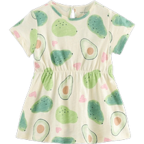 Mark Jenny 2024 new summer girls pure cotton short-sleeved dress childrens skirt
