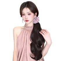 Wig braid ponytail low tie curly side ponytail wig real hair ring rose flower gripper wig braid fake ponytail