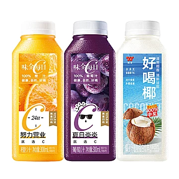 返4元猫卡！味全橙汁葡萄汁椰汁300ml×12瓶