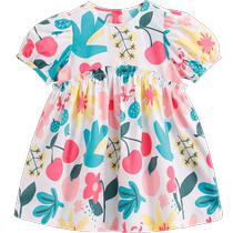 Marc Jenny 2024 new summer style girls Nordic style puff sleeve A-line cotton dress