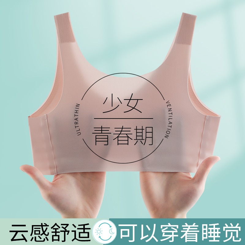 Cat girl underwear small vest development period primary school students 10 a 14 year old girl bra junior high school students ice silk corset