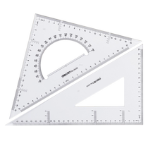 Deli ruler set four-piece set triangle ruler set protractor transparent acrylic material set for students