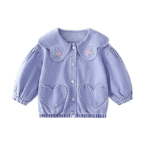 Yiqi baby girls denim jacket spring baby cardigan baby top spring autumn childrens clothing childrens clothing spring clothing