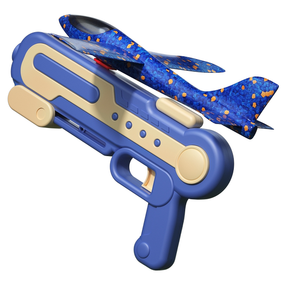 
Xinge internet celebrity children outdoor flying toys ejected foam plane launch boy hand throwing glitter