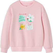 361 Childrens Clothing Girls Pullover Sweatshirt 2024 Autumn New Childrens Cute Sports Round Neck Childrens Casual Tops