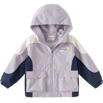 戴维贝拉男童外套女童防风衣大童2024春装新款儿童户外装童装