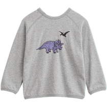 Qianquhui childrens clothing spring and autumn can be worn front and back for boys and girls printed cotton long-sleeved childrens sweatshirts T-shirts and pullovers
