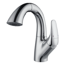 Nine pasta basin tap pumping and rotating full copper washbasin hot and cold tap toilet single hole bright silver