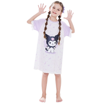 Girls Nightgown Summer Thin Girls Princess Style Kids 2024 New Ice Silk Summer Childrens Modal Pajamas