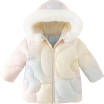 (Antibacterial Down Jacket) David Bella Girls Down Jacket Winter Clothing New Childrens Warm Down Jacket Western Style