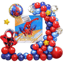 Xinxin Jingyi Happy Birthday Scenery for Boys and Children One-Year-Old Spider-Man Background Wall Party Balloon Supplies