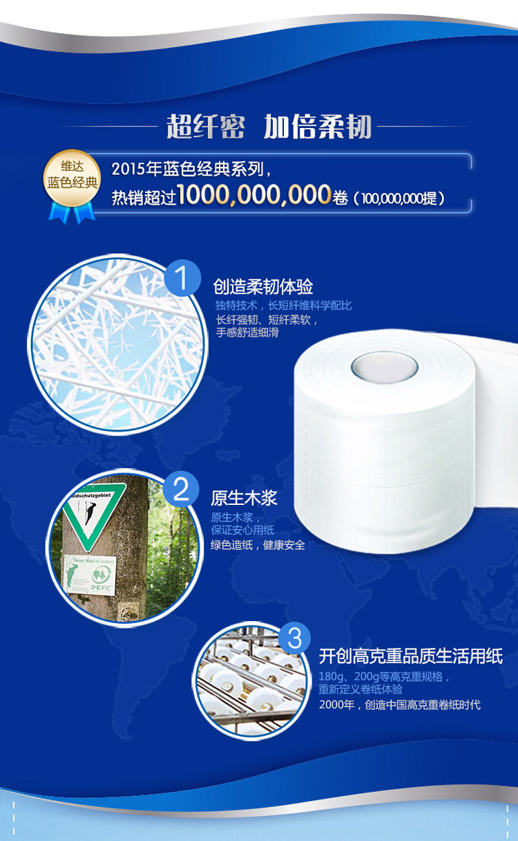维达蓝色经典系列卫生纸巾4层140g有芯卷纸 维达蓝色经典系列卫生纸巾4层140g有芯卷纸