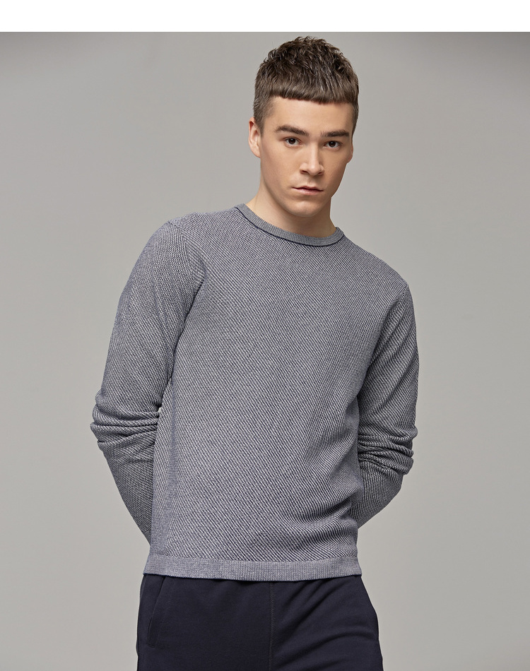 麦 2018 mùa thu mới cho nam áo len mỏng áo thun nam cổ tròn cotton dài tay áo len thủy triều 3343 áo khoác bomber