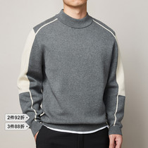 Ink Mcguest Mens Clothing 2022 Spring Autumn Season New Pure Cotton Thickened Semi-High Collar Sweater Men Knit Undershirt Male Tide