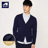 [Chống mùa 40% off] 2017 mùa xuân và mùa thu thanh niên của nam giới tinh khiết len ​​cardigan V-Cổ áo len giản dị áo khoác nam 3151 áo len nam cổ lọ hàn quốc