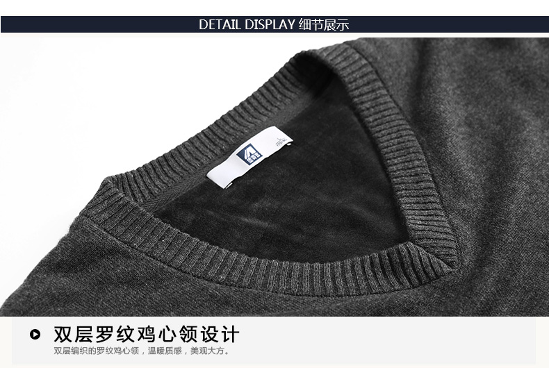 MoMike nam mùa đông cộng với áo len cổ chữ V dày nhung cho nam áo hoodie nam