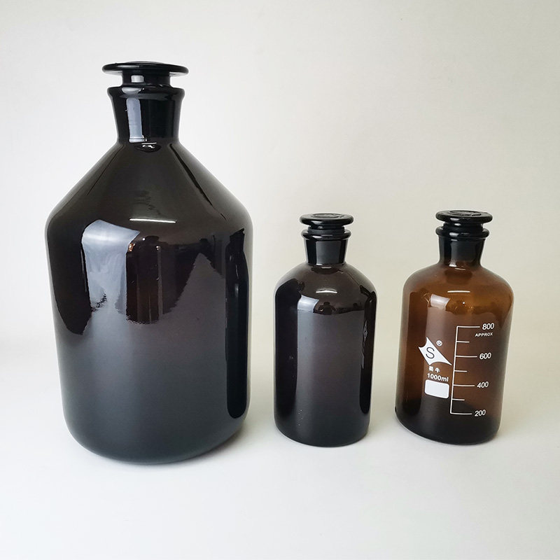 蜀牛试剂瓶茶细小口化学试剂瓶棕色玻璃试剂瓶60/250/500/20000ml