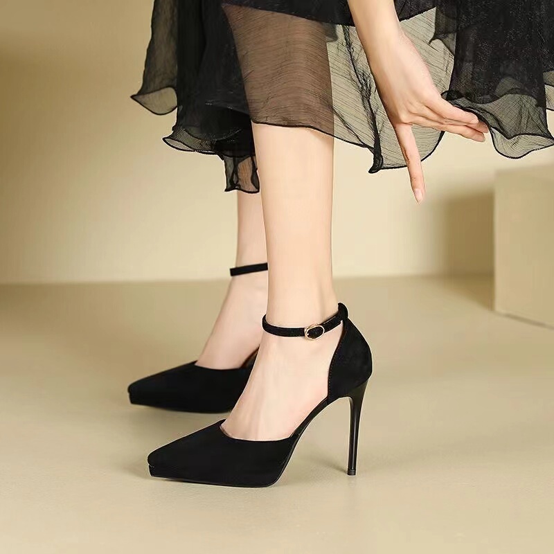 High-Heeled Shoes for Women, Summer 2025, Large Size 42, High-End, Comfortable, Single Shoes with a French Fashion Style, Stiletto Heel, Waterproof Platform, Elegant High-Heeled Shoes for Women, Summer 2025, Large Size 42, High-End, Comfortable, Single Shoes with a French Fashion Style, Stiletto Heel, Waterproof Platform, Elegant