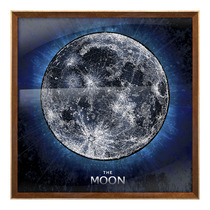 Buy frame send puzzle 500 pieces round puzzle moon jigsaw puzzle Apollo 11 moon landing commemorative solid wood frame puzzle frame