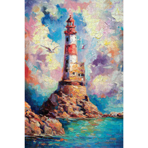 1000 pieces of wood puzzle with sea leaf high-grade oil painting Sea lighthouse wooden toy children adult puzzle gift