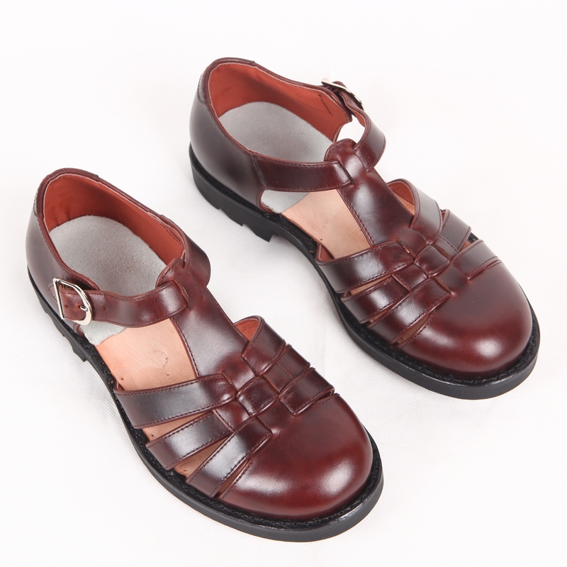 3516 factory Old three summer straps net face sandleather shoes three with round head weave leather Rome genuine leather sandals men 's