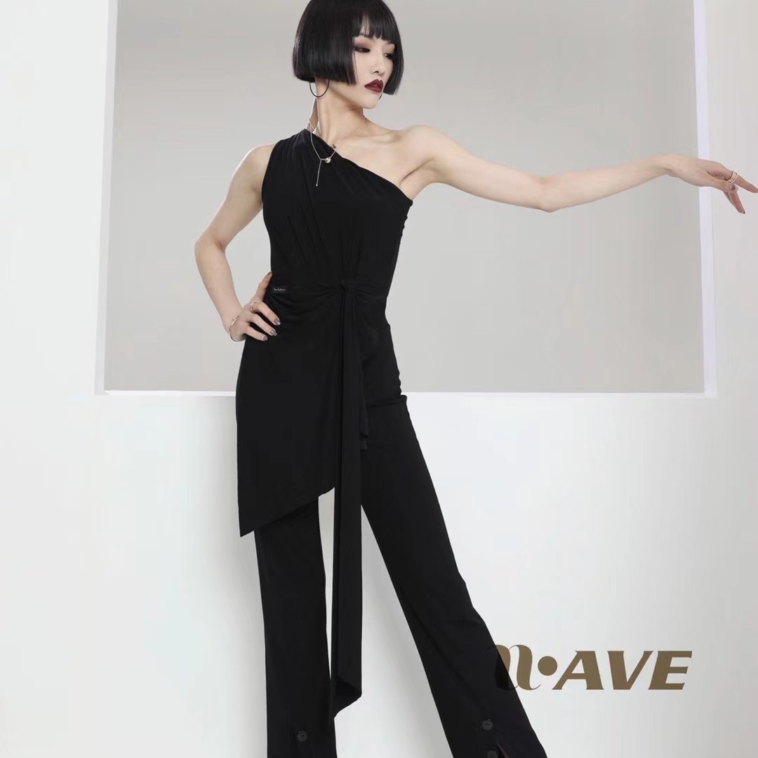 Microminiature Dance Suit WAVE Adult Master's Latin Dance Modenwear Imports of crystal hemp Bring Your Own Chest Cushion