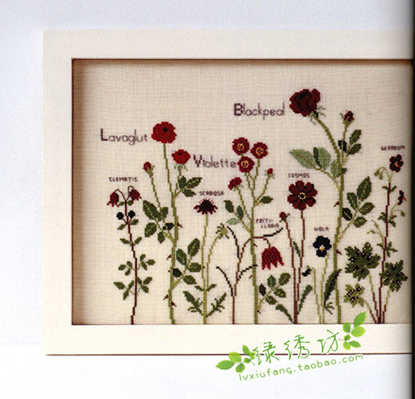 Cross embroidered kit France DMC embroidered green wood and son wild rose