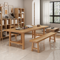 Nordic Book House Full Solid Wood Living Room Large Length Desk Home Brief Bedroom Strip Desk Computer Desk Sub 1026