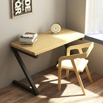 Nordic Minimalist Iron Art Solid Wood Desk Home Desktop Type Computer Desk Desk Writing Work Study Desk 1038