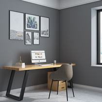 Nordic Iron Art Solid Wood Writing Table Desk Desktop Modern Minimalist Computer Desk Home Bedroom Desk 1037