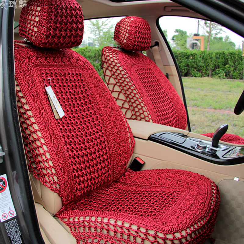 Car seat cushion hand woven ice silk cooling pad Four seasons universal new breathable seat cushion all-inclusive car cushion cover seat cover car seat cushion