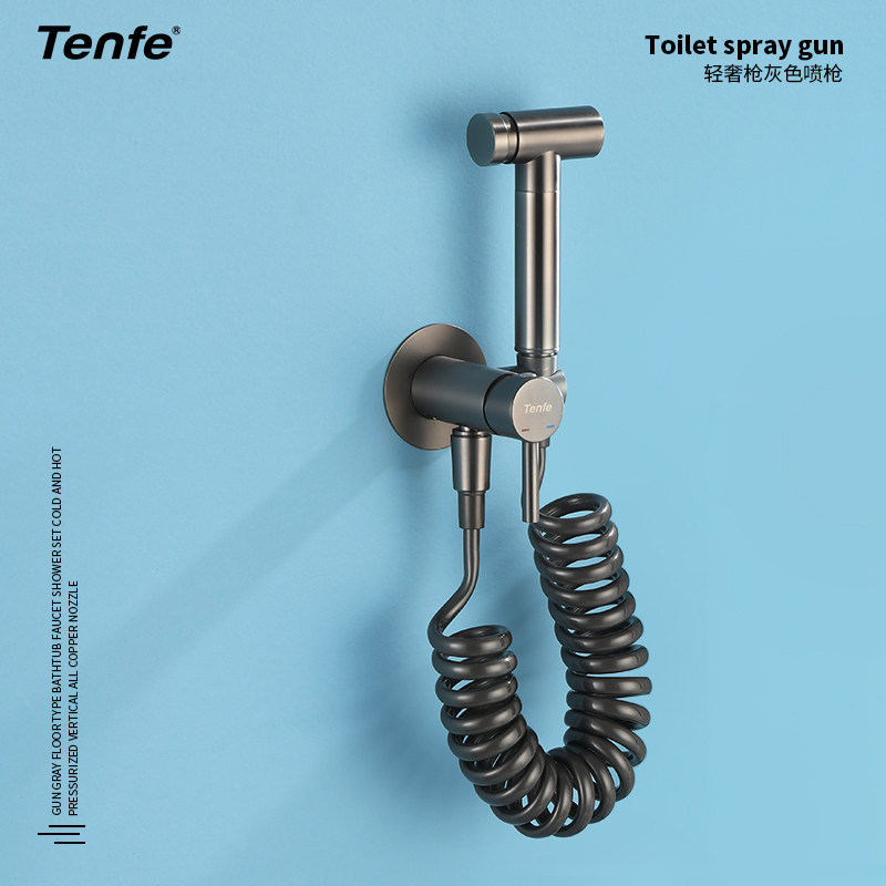 Dingfi light extravagant gun grey make-up room toilet toilet spray gun mate hot and cold dark loading wall-type maternity wash booster