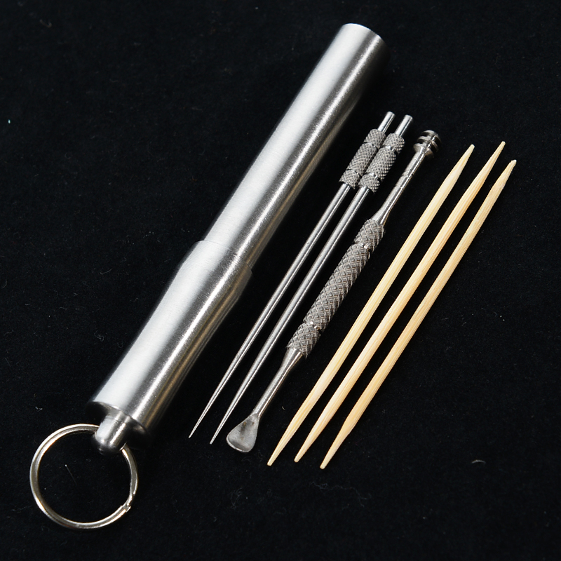 304 stainless steel toothpick cylinder portable waterproof bin Mini old man's small medicine bottle titanium alloy toothpick medicine box-Taobao
