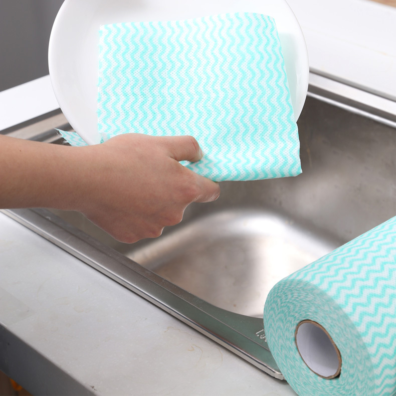 Sunlight Life Eco-Friendly Tear-Off Scouring Pads Dishwashing Cloth Thin Cloth Not Easy to Shed - 1 Roll 55 Pieces