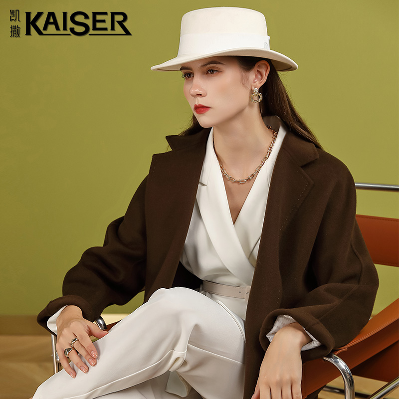 Kaiser Caesar double face cashmere dresses with long version 2021 the new high-end 100 pure wool jacket 2021
