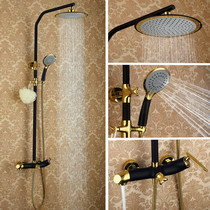 Shower Shower Suit Nordic Hotel Home Gold Black Full Copper Shower Shower pressurized hot and cold water spray tap