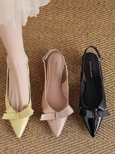 Рене Ванвилла полна первой любви ⭐ Сандалии из натуральной кожи с острым носком на каблуке толщиной 3 см [доступны в больших размерах]