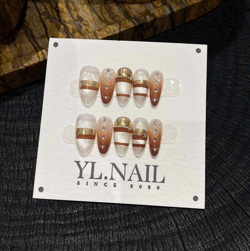 【Yl.Nail Live Show】Handmade Nail Art ins Unique Line Cat Eye Rhinestone High-End Wearable Nails 【Yl.Nail Live Show】Handmade Nail Art ins Unique Line Cat Eye Rhinestone High-End Wearable Nails