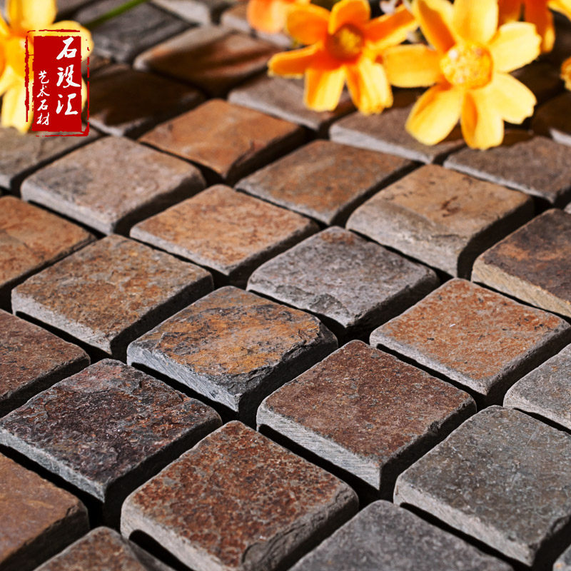 Rust - plate mosaic makeup room bathroom square stereo balcony brick brick natural stone antique wall brick