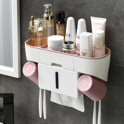 免打孔牙刷收纳置物架套装