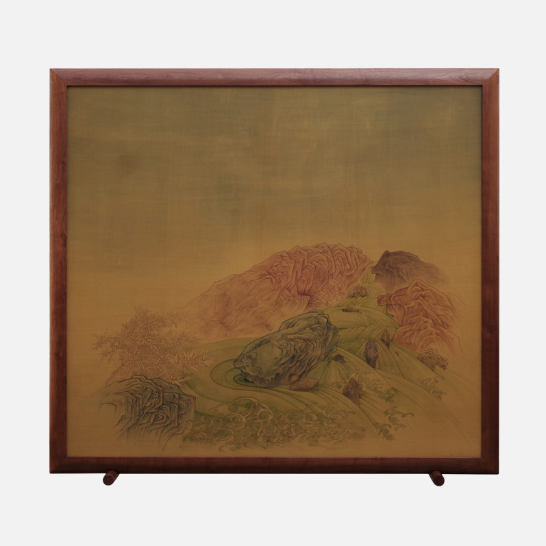 Listening to the clock screen artist limited new Chinese style solid wood modern simplicity Suyuan Furniture