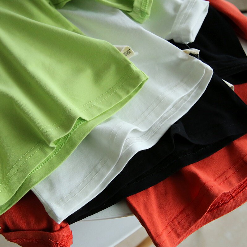 Clear cabin Pure Cotton Inside Lap Clothes Baby Spring Autumn Long Sleeves T-shirt Children Pure White Beat Undershirt Candy Color Blouse 531