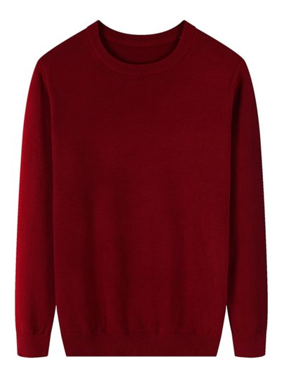 Autumn and winter sweaters for men, round neck, long sleeves, slim fit youth solid color pullover sweaters with thick base layers to keep warm